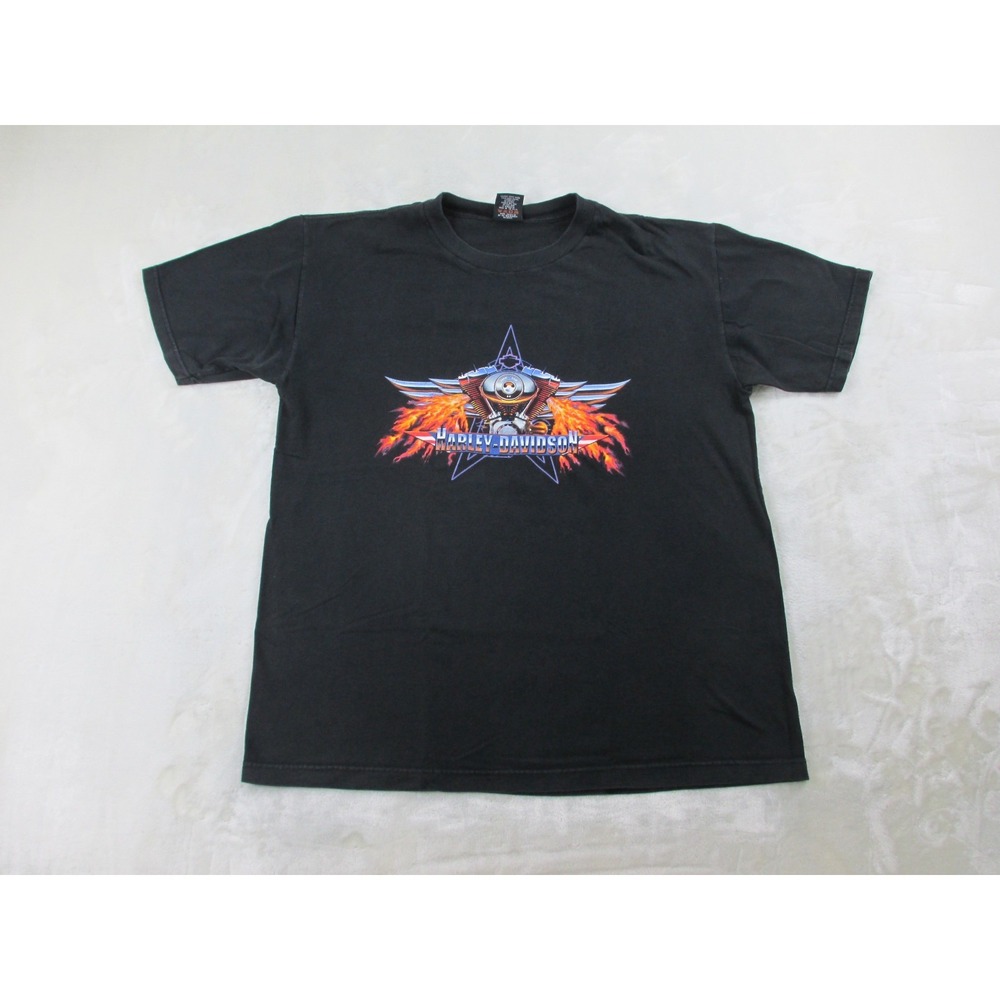 VINTAGE Harley Davidson‎ Shirt Mens Extra Large Black Twin Cam Motor Motorcycle*